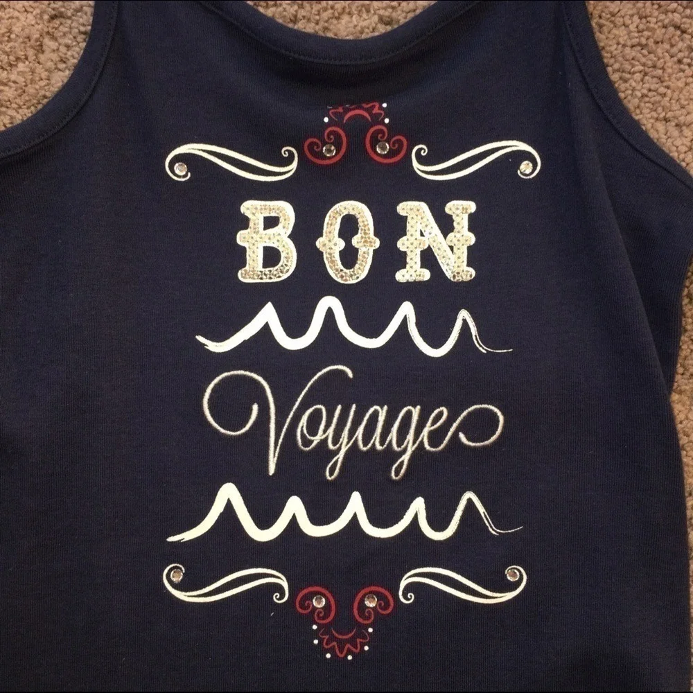 Gymboree Girls Tank Top‎ Bon Voyage Navy Blue Sleeveless Summer Top NWT Size 5